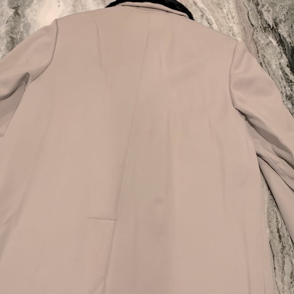 VINTAGE  Zero King Wool Coat w/Faux Fur Lined Insert Beige Men Sz 40 - Picture 9 of 11